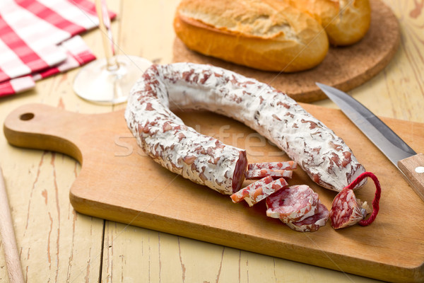 Zdjęcia stock: Francuski · biały · kiełbasa · stół · kuchenny · żywności · kuchnia