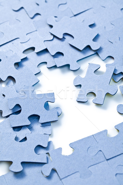 Pezzi del puzzle bianco business abstract sfondo spazio Foto d'archivio © jirkaejc