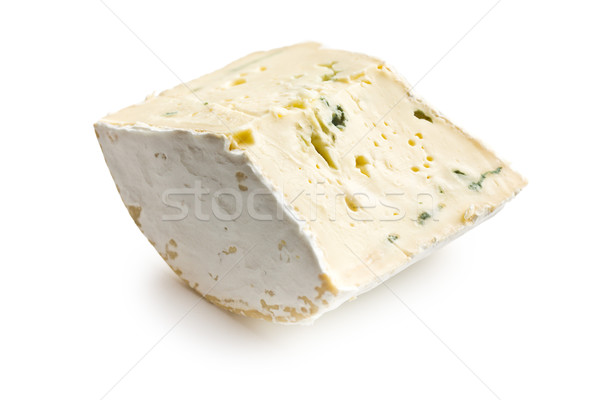 Formaggio tipo gorgonzola bianco sfondo blu formaggio latte Foto d'archivio © jirkaejc