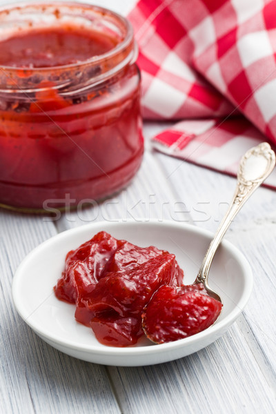Photo stock: Savoureux · confiture · bol · table · de · cuisine · alimentaire · fruits