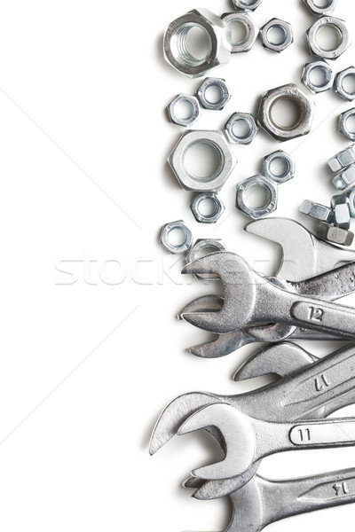 Noten witte bouw sleutel dienst tool Stockfoto © jirkaejc