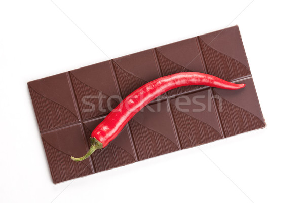 Karanlık çili çikolata beyaz gıda arka plan Stok fotoğraf © jirkaejc