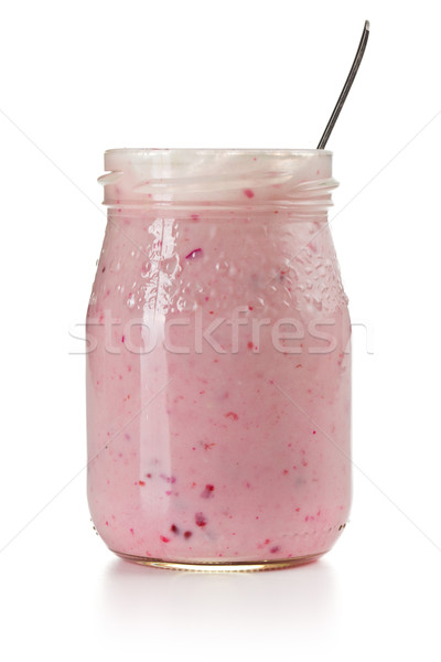 Gemischte fruchtig Joghurt jar weiß Essen Stock foto © jirkaejc