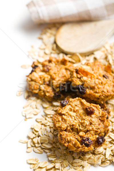 Foto d'archivio: Fatto · in · casa · cookie · avena · bianco · alimentare