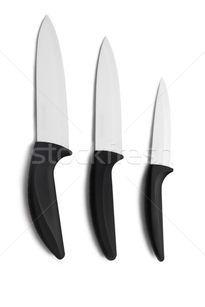Zestaw trzy ceramiczne noże żywności restauracji Zdjęcia stock © jirkaejc