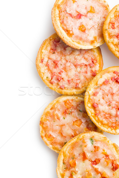 Mini pizza alb pâine brânză prânz Imagine de stoc © jirkaejc