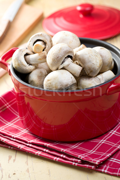 Foto stock: Botão · cogumelos · vermelho · pote · comida · natureza