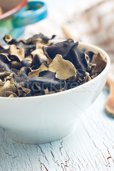 Dried chinese black fungus. Jelly ear Stock photo © jirkaejc