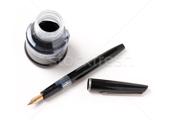 Pluma estilográfica tinta blanco negocios arte educación Foto stock © jirkaejc