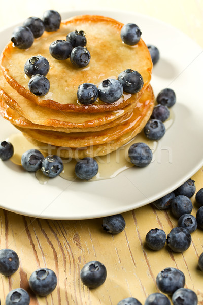 Stock photo: tasty pancakes with blueberries