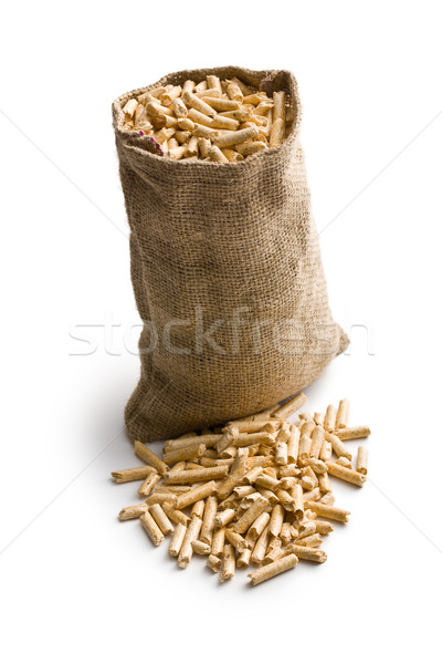 wooden pellets in jute sack Stock photo © jirkaejc