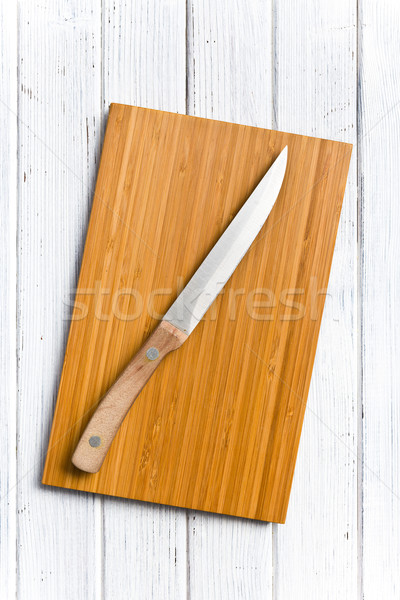 Сток-фото: разделочная · доска · ножом · Top · мнение · текстуры · бамбук
