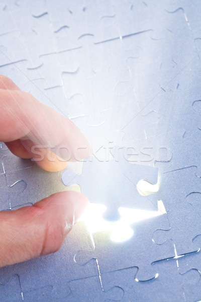 Kirakós játék fehér fény üzlet puzzle siker Stock fotó © jirkaejc