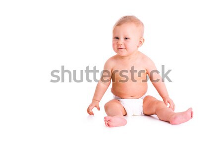 studio shot of baby in diaper Stock photo © jirkaejc