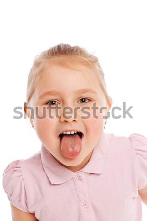 little girl portrait sticking out her tongue Stock photo © jirkaejc