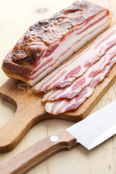 Stock photo: slices smoked bacon