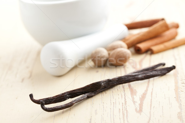 Stock photo: vanilla with nutmeg and cinnamon