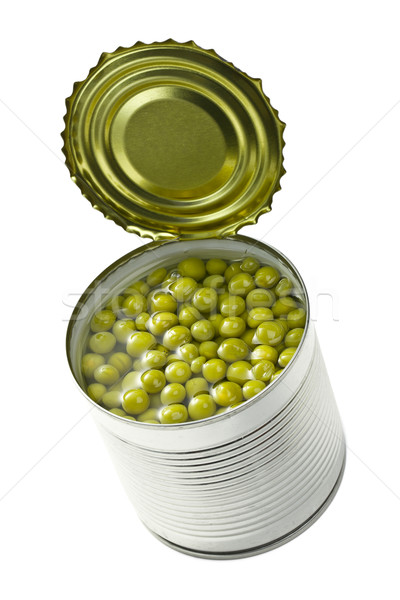 Dobozos zöld zöldborsó nyitva konzervdoboz konzerv Stock fotó © jirkaejc