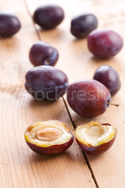 Fraîches photo coup table en bois fruits [[stock_photo]] © jirkaejc