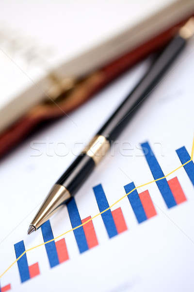 financial graph and pen Stock photo © jirkaejc