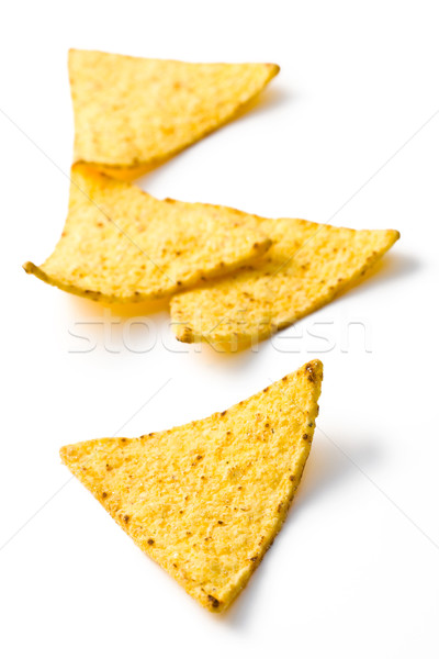 Foto stock: Nachos · chips · blanco · caliente · comer · rápido