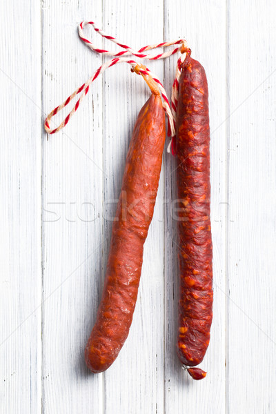 Stok fotoğraf: Lezzetli · chorizo · sosis · mutfak · masası · gıda · mutfak