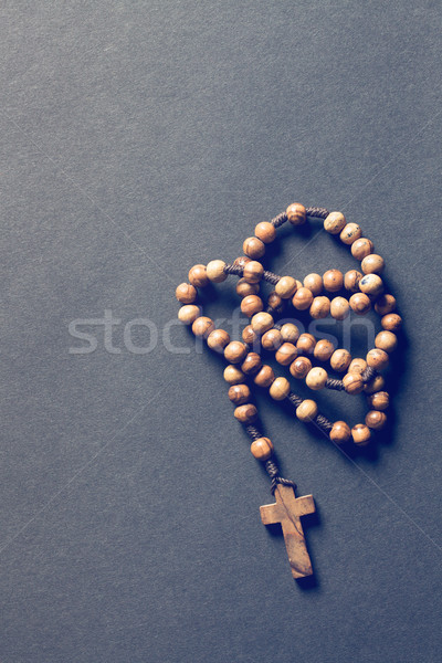 четки бисер черный древесины крест Сток-фото © jirkaejc