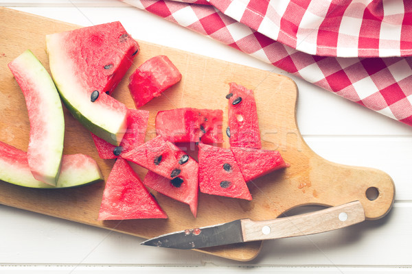 sliced watermelon on kitchen table Stock photo © jirkaejc