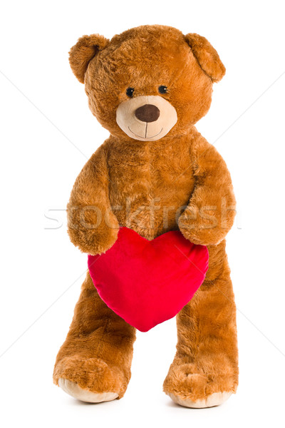Imagine de stoc: Ursuleţ · roşu · inimă · alb · dragoste · fundal