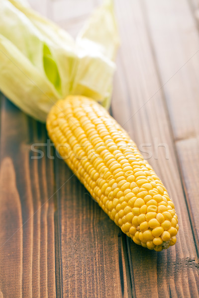 sweet corn on wooden table Stock photo © jirkaejc