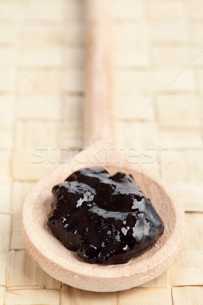 Stock photo: fruity jam on spoon