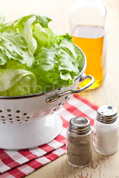 green lettuce in colander Stock photo © jirkaejc