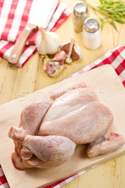 Tavuk et mutfak masası restoran kuş Stok fotoğraf © jirkaejc