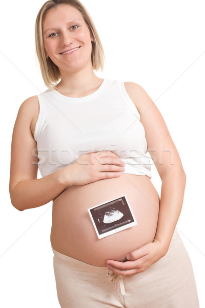 Foto stock: Mujer · embarazada · foto · ultrasonido · mujer · amor