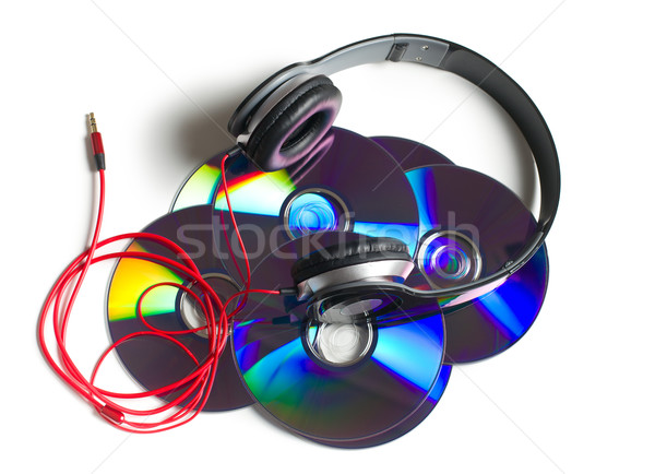 Auriculares cd blanco superior vista música Foto stock © jirkaejc