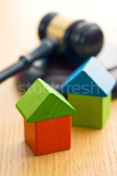 wooden house and judge gavel Stock photo © jirkaejc