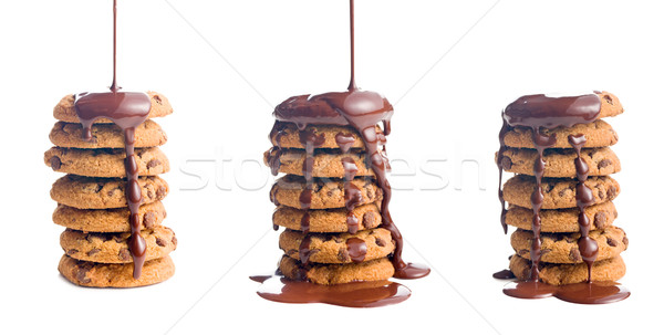 pouring chocolate on cookies Stock photo © jirkaejc