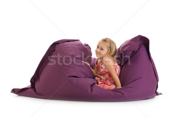little girl posing on beanbag Stock photo © jirkaejc