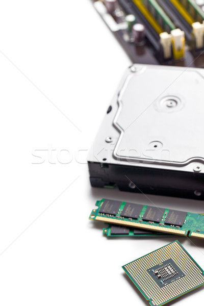 Calculator componente alb securitate software-ul disc Imagine de stoc © jirkaejc
