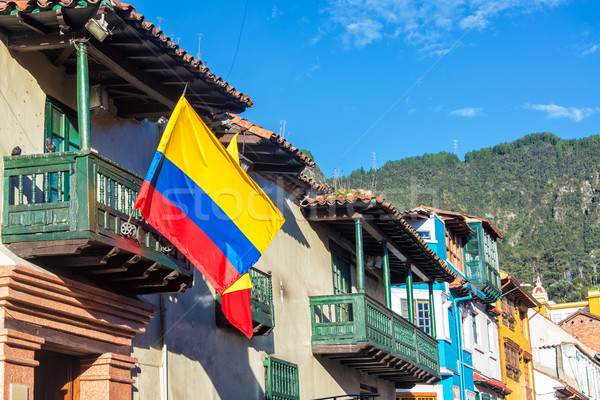 Banderą Bogota Kolumbia historyczny budynku la Zdjęcia stock © jkraft5