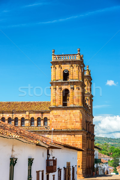 Barichara Cathedral and Blue Sky Stock photo © jkraft5