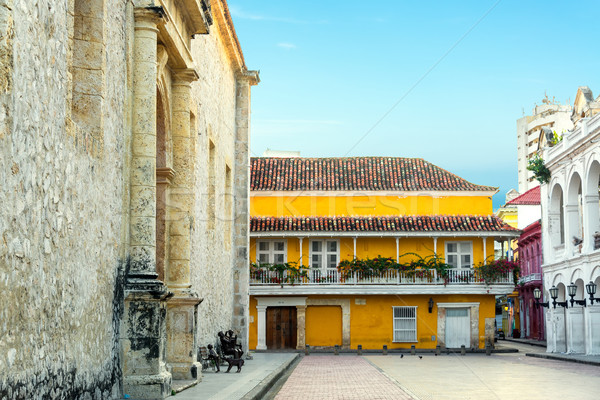 Colonial Buildings next to Cartagena Cathedral Stock photo © jkraft5