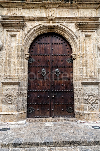 Ornate Door in Cartagena Stock photo © jkraft5