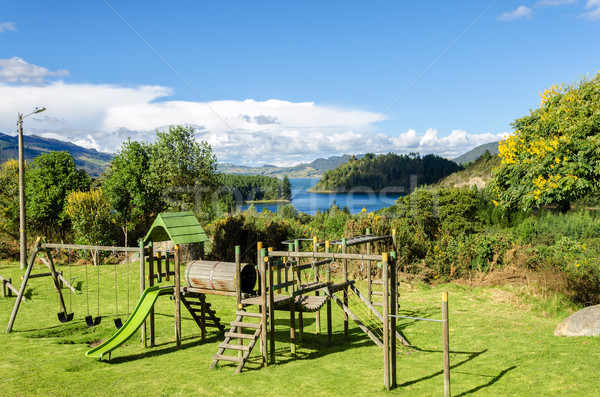 Aire de jeux naturelles lac ciel arbre nuages [[stock_photo]] © jkraft5