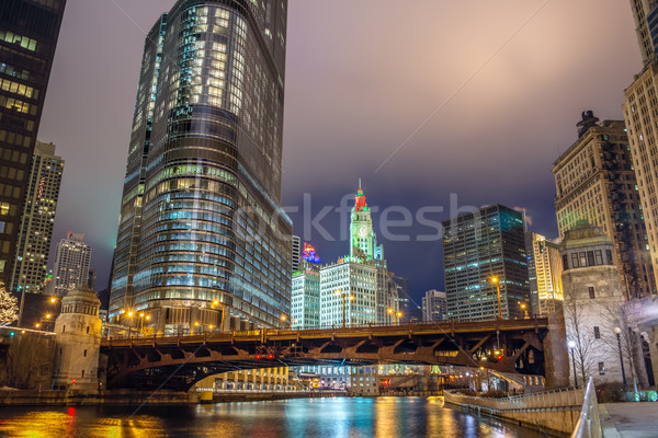 Chicago River and Skyscrapers Stock photo © jkraft5