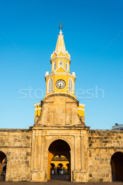 Cartagena Clock Tower Gate Stock photo © jkraft5
