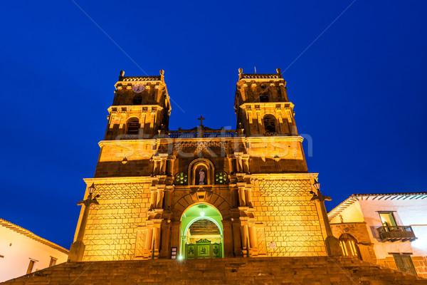 Barichara Cathedral at the Blue Hour Stock photo © jkraft5