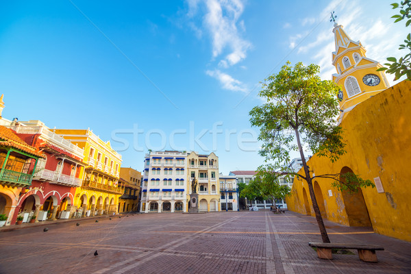 Stockfoto: Koloniaal · klok · toren · poort · hart · oude · binnenstad