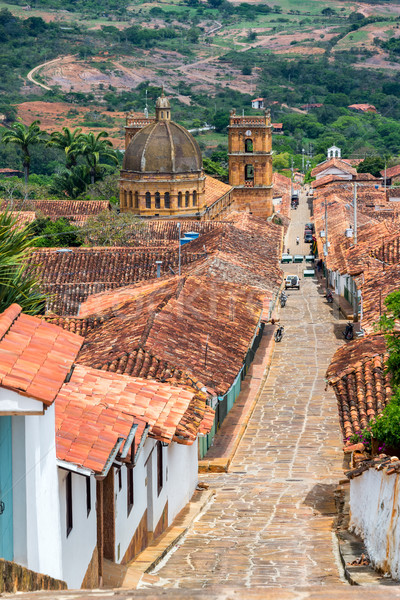 Barichara Street and Cathedral Stock photo © jkraft5