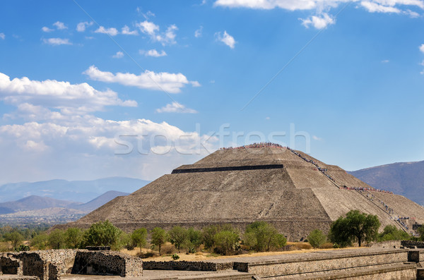 Pyramide soleil vue ciel bleu Mexico bâtiment [[stock_photo]] © jkraft5